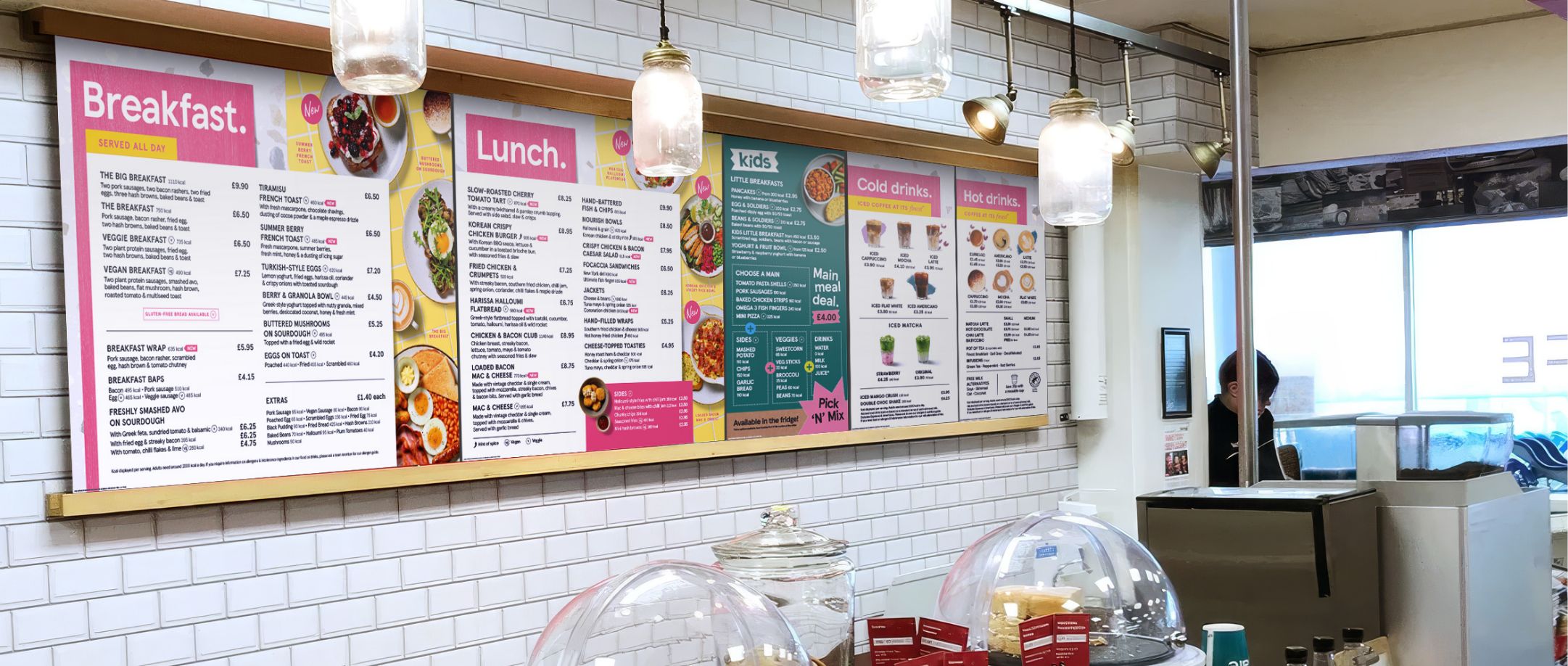 Tesco cafe menu boards